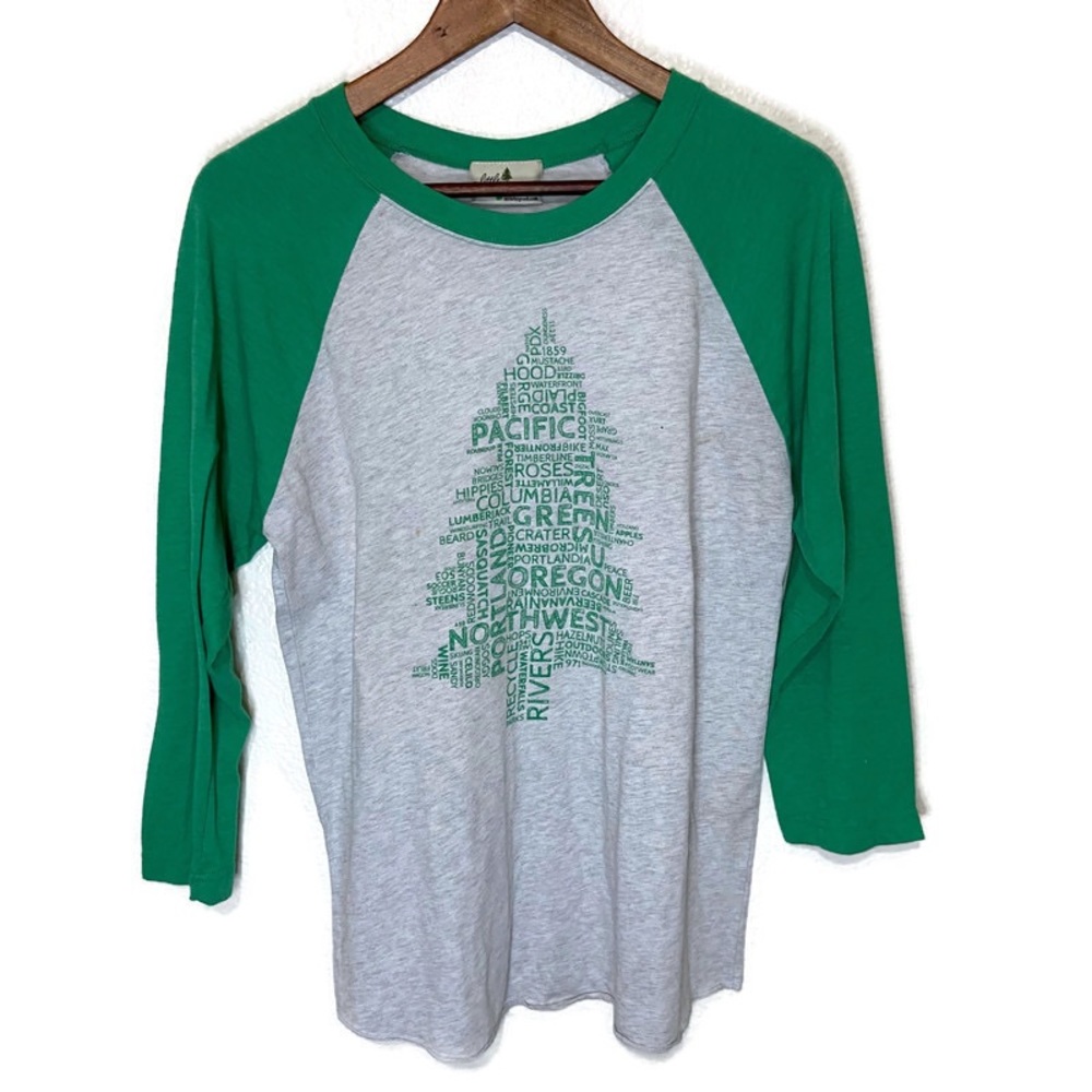 Little Bay Root women’s t-shirt medium green grey